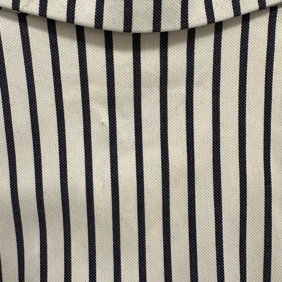 CAbi Womens Jacket White & Navy Blue Ticking Stripe Bell Sleeve Blazer 4 - Picture 7 of 7